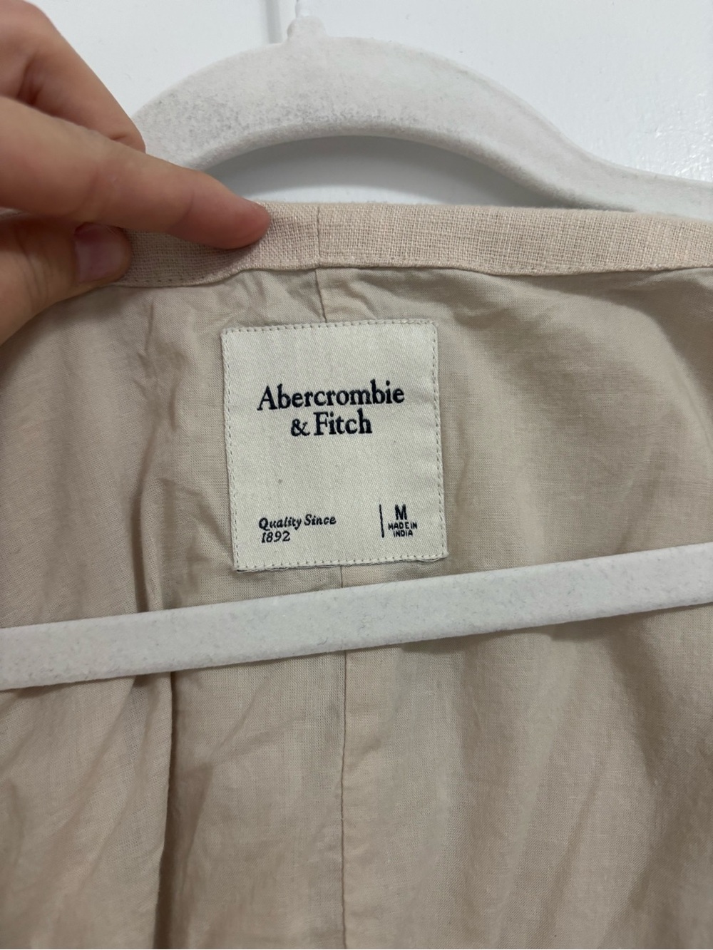 Abercrombie & Fitch Neutral Beige Button-Front Mini Dress - Picture 6 of 7
